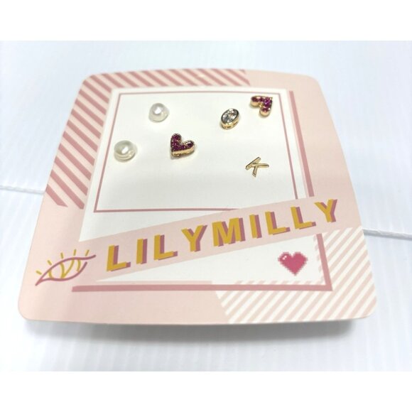Lily 3 Pair Mismatched Stud Earrings Set Creative Style Fashion Jewelry Card - Picture 4 of 6